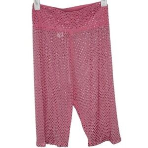 For Love & Lemons Pink Embellished Kiara Sheer‎ Shorts